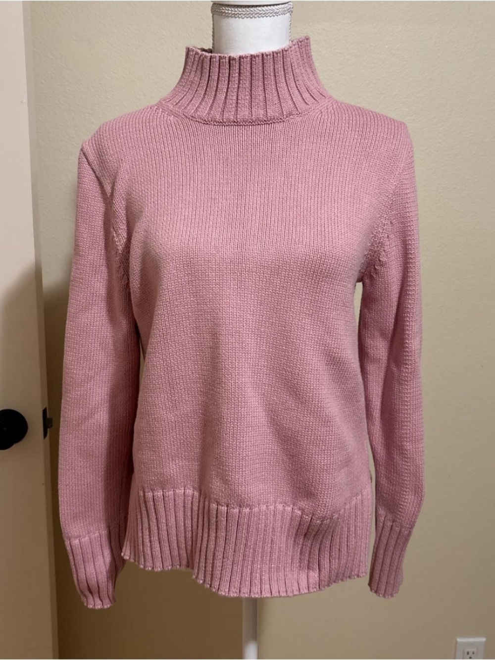 J. Crew Dusty Pink Ribbed Mock Neck Sweater
